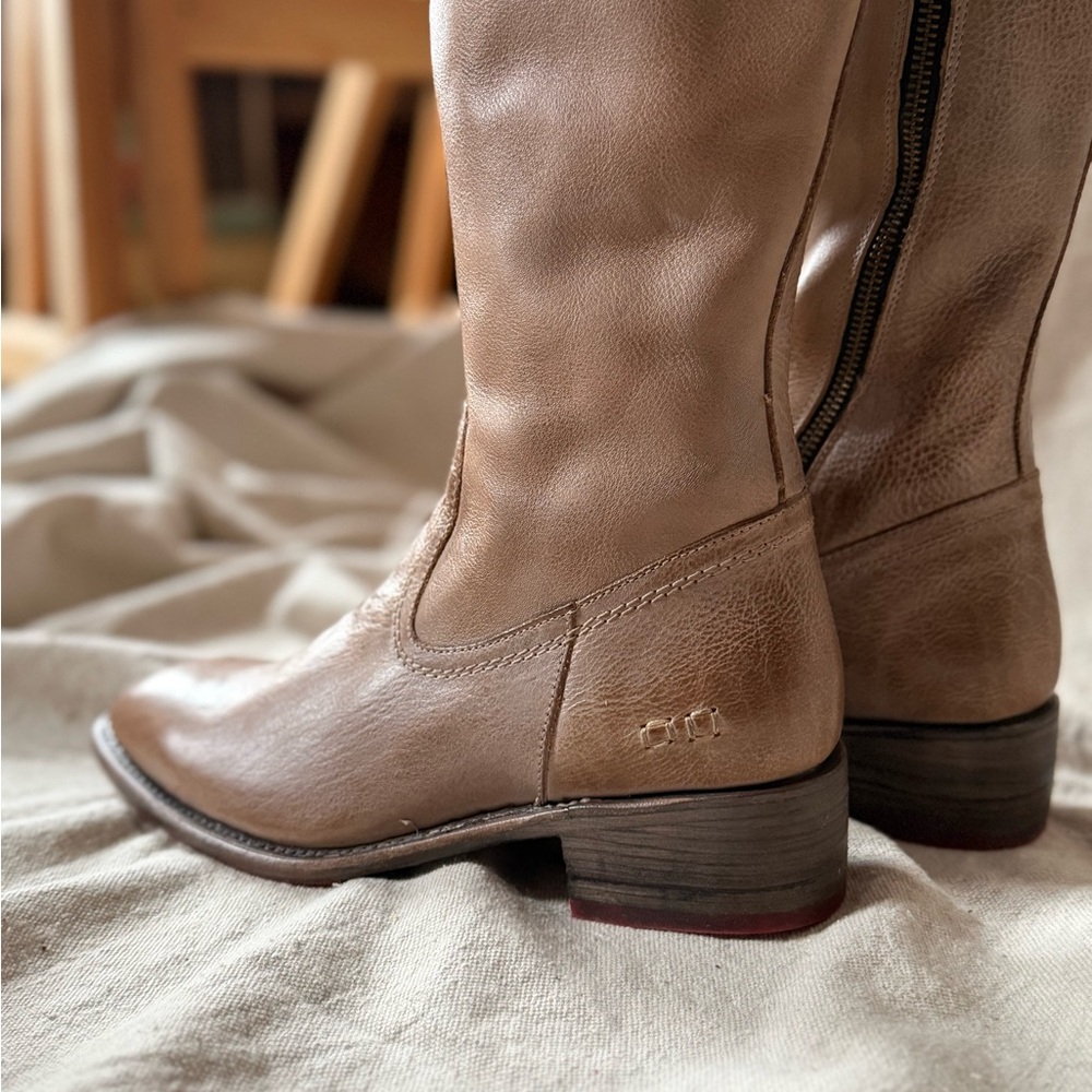 BED|STU Tan Leather Knee-High Boots - Picture 5 of 7